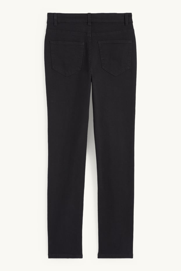 Dona - Pantalons de tela - high waist - slim fit - negre
