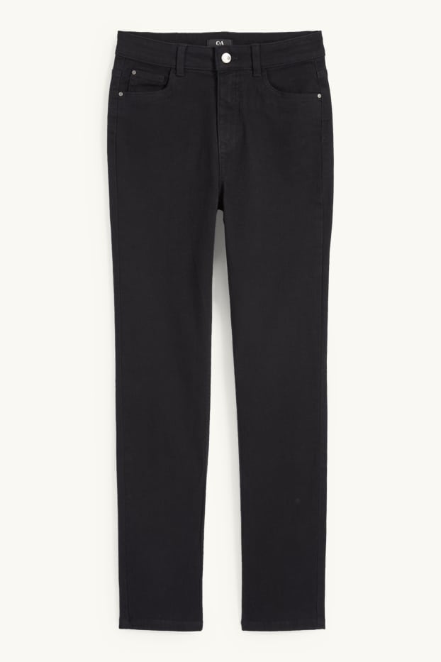 Dona - Pantalons de tela - high waist - slim fit - negre