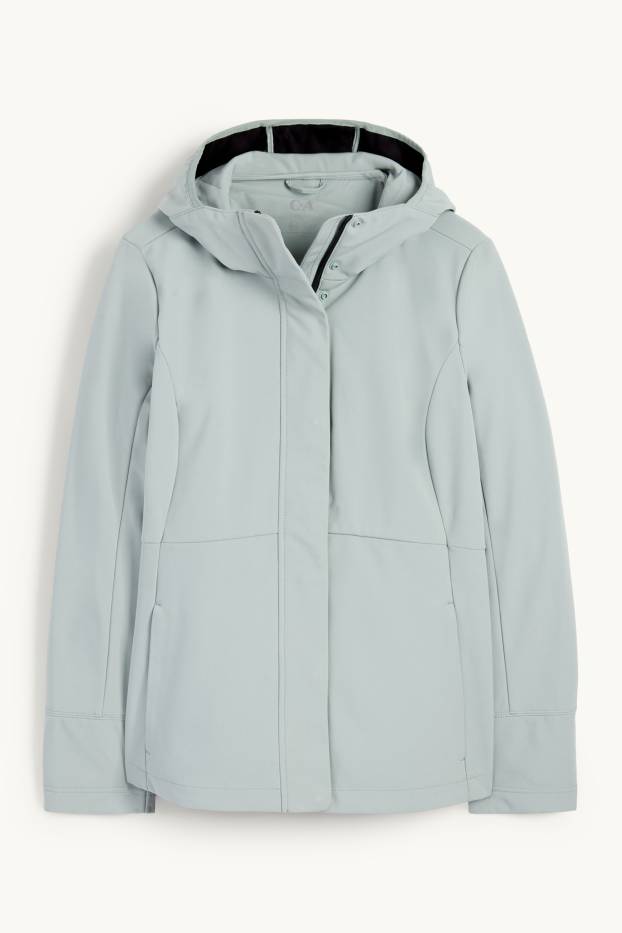 Damen - Softshelljacke mit Kapuze - wasserabweisend - 4 Way Stretch - mintgrün