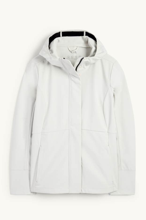 Femei - Geacă softshell cu glugă - rezistentă la apă - 4 Way Stretch - bej deschis