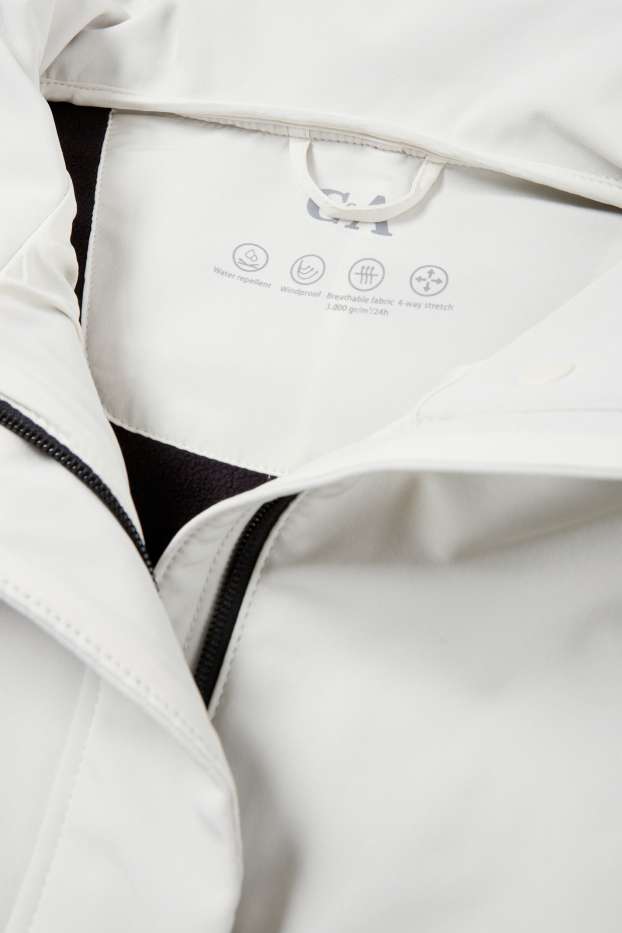 Femei - Geacă softshell cu glugă - rezistentă la apă - 4 Way Stretch - bej deschis