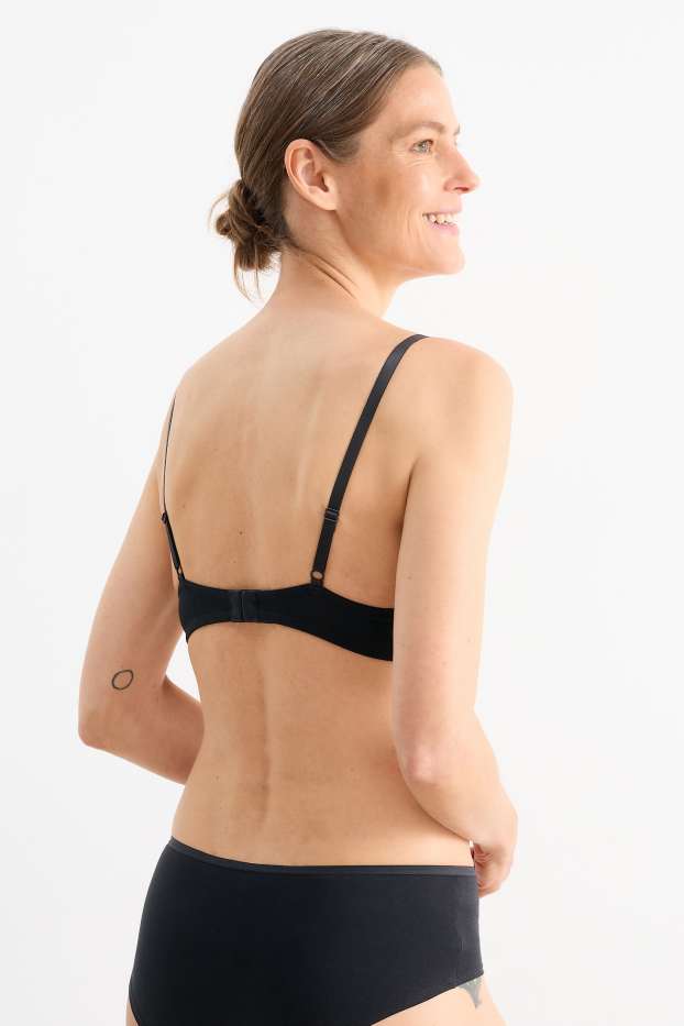 Dámské - Multipack 2 ks - podprsenka s kosticemi - DEMI - s vycpávkami - bílá/černá