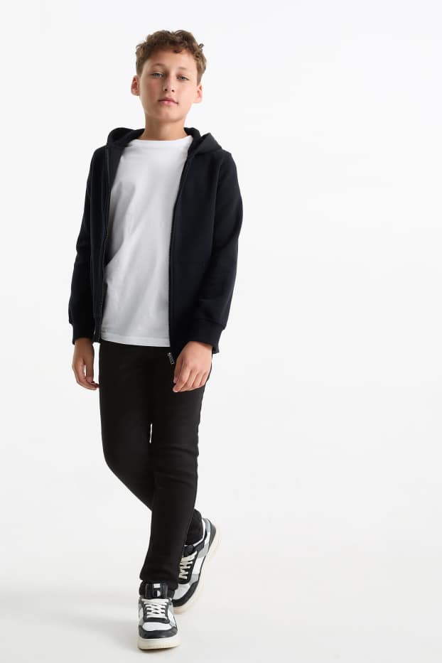 Kinderen: jongens - Skinny jeans - jog denim - jeansdonkergrijs