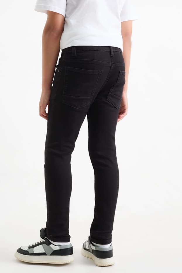 Kinderen: jongens - Skinny jeans - jog denim - jeansdonkergrijs