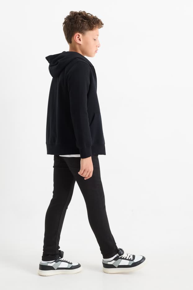 Kinderen: jongens - Skinny jeans - jog denim - jeansdonkergrijs