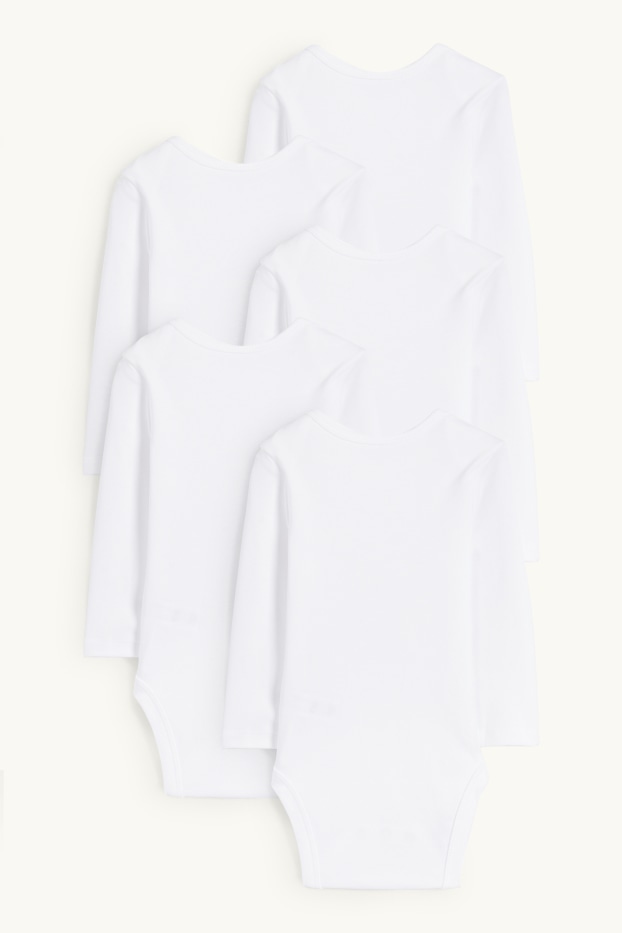 Unisexe - Lot de 5 - bodys bébé - blanc