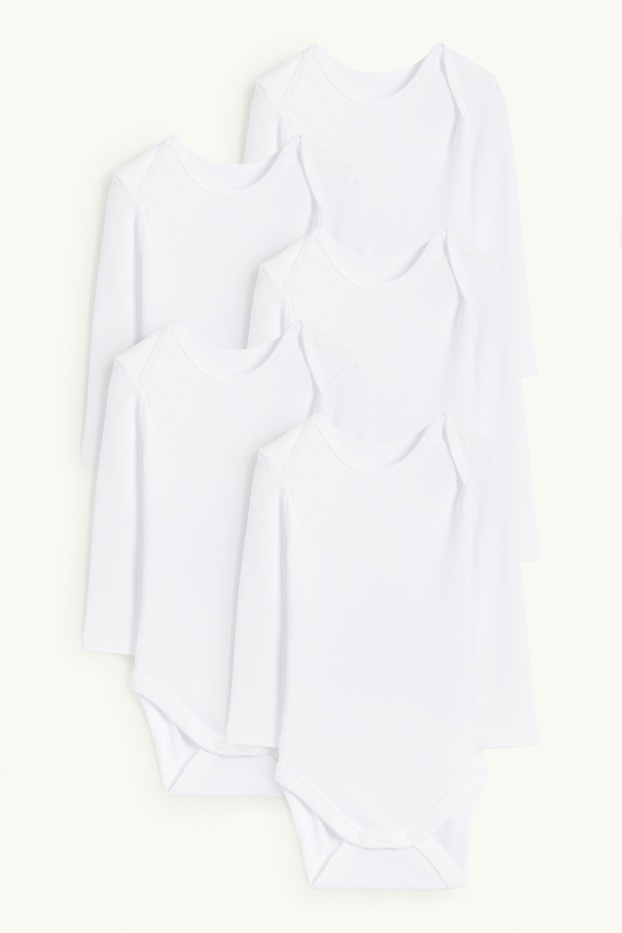 Unisexe - Lot de 5 - bodys bébé - blanc