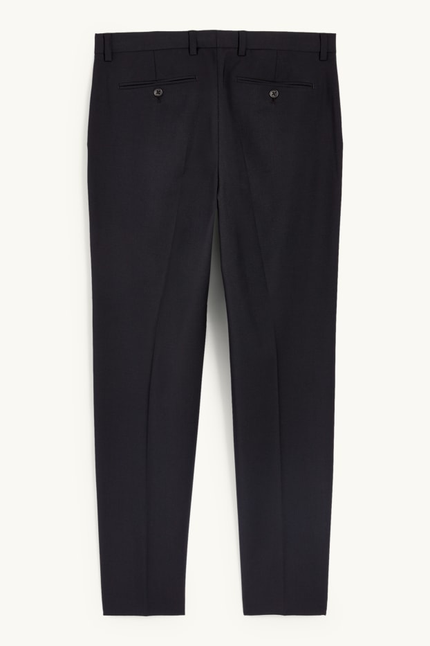 Hommes - Pantalon de costume - regular fit - Flex - laine mélangée - noir