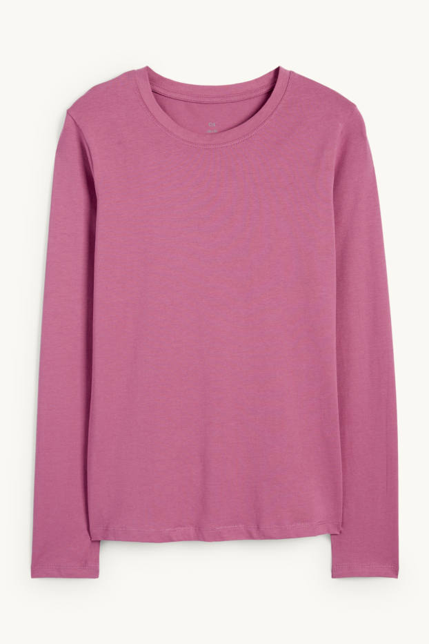 Donna - Maglia a maniche lunghe basic - viola