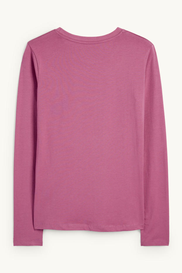Donna - Maglia a maniche lunghe basic - viola