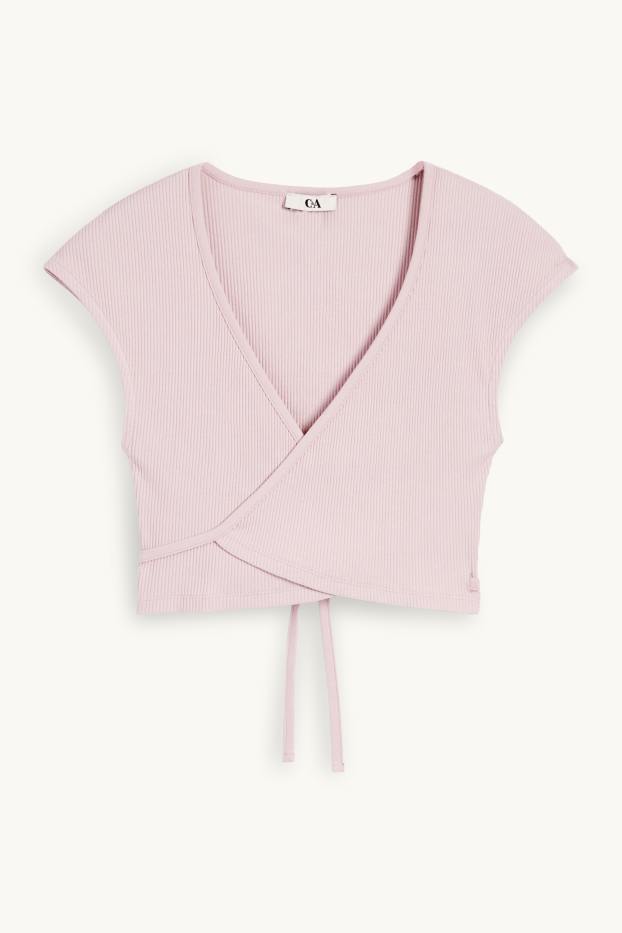 Dona - Samarreta crop de màniga curta - rosa