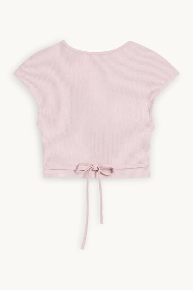 Dona - Samarreta crop de màniga curta - rosa