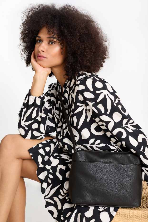 Women - Crossbody bag - faux leather - black
