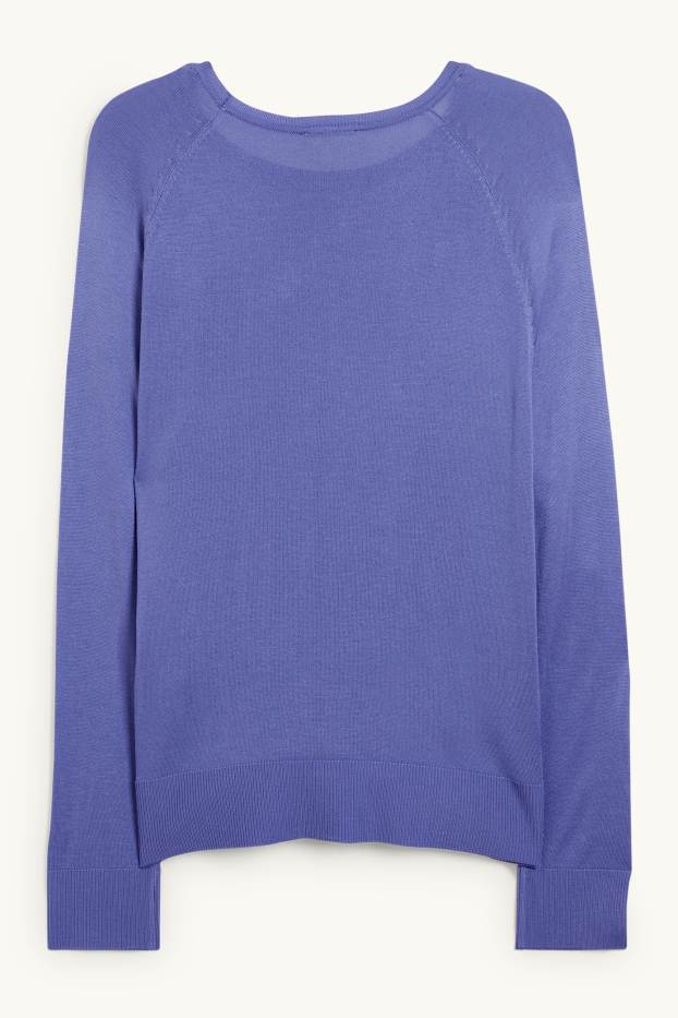 Femmes - Pull en maille fine basique - violet
