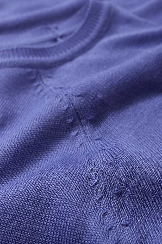 Femmes - Pull en maille fine basique - violet