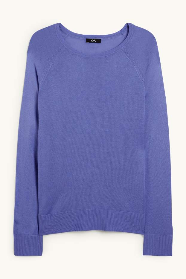 Femmes - Pull en maille fine basique - violet