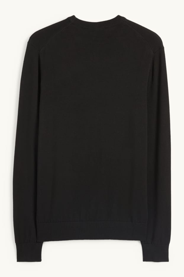 Herren - Feinstrick-Pullover - schwarz