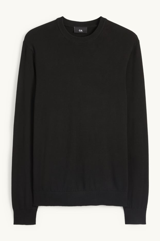 Herren - Feinstrick-Pullover - schwarz