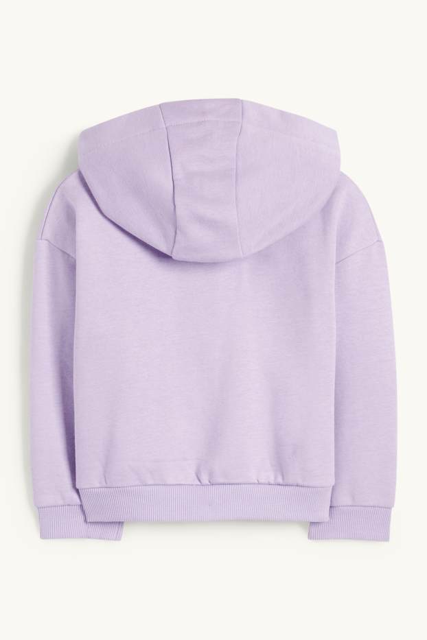 Kinder Mädchen - Herz - Sweatjacke mit Kapuze - hellviolett