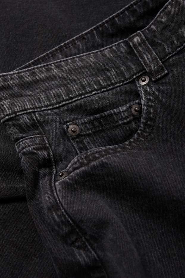 Femmes - Wide leg jean - low waist - noir