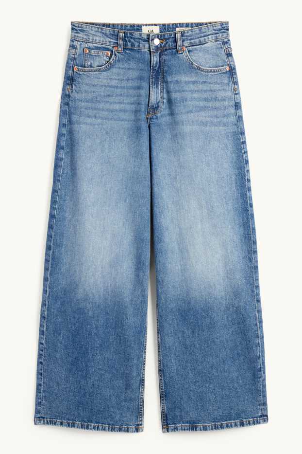 Damen - Wide Leg Jeans - Low Waist - jeansblau
