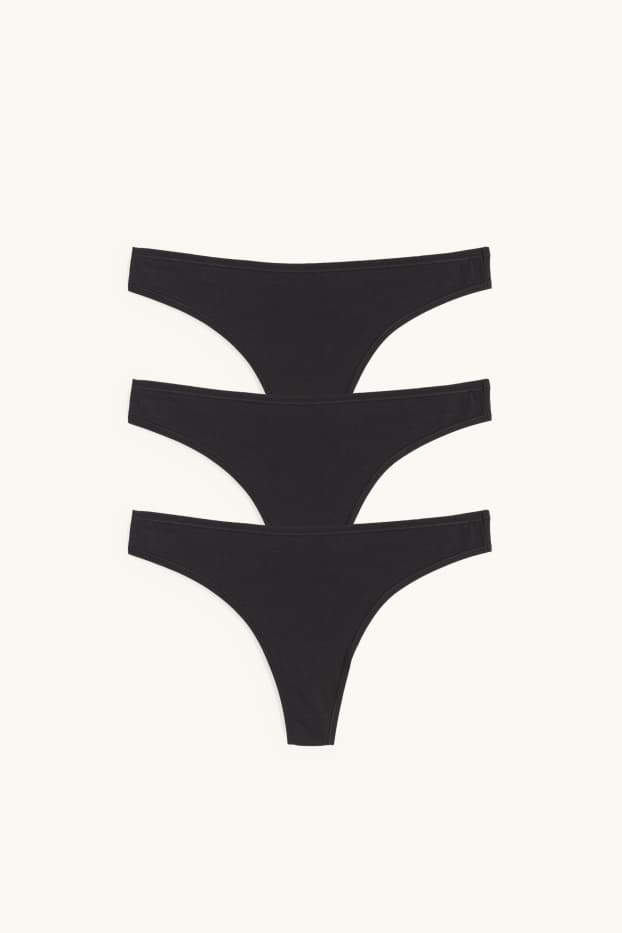 Women - Multipack of 3 - thong - black