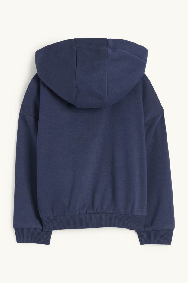 Kinder Mädchen - Herz - Sweatjacke mit Kapuze - dunkelblau