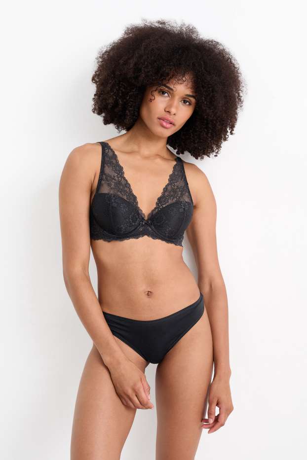 Women - Multipack of 3 - thong - black