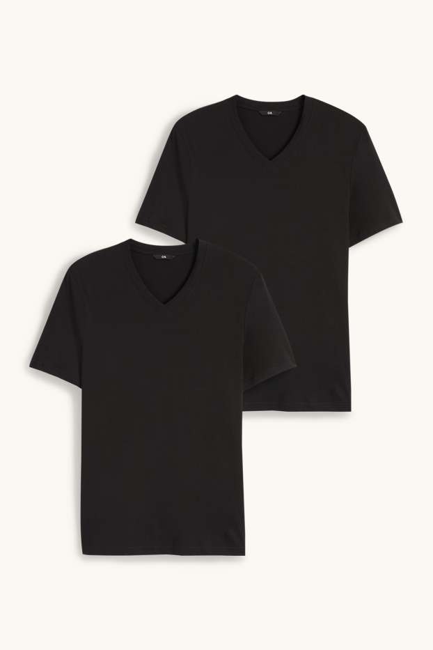 Heren - Set van 2 - T-shirt - zwart