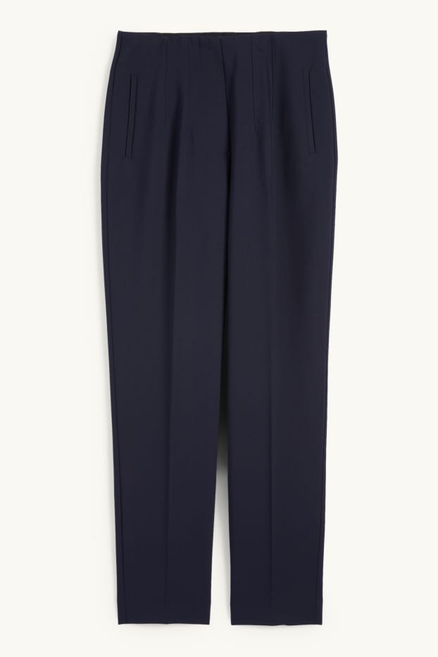 Kobiety - Spodnie materiałowe - wysoki stan - tapered fit - ciemnoniebieski