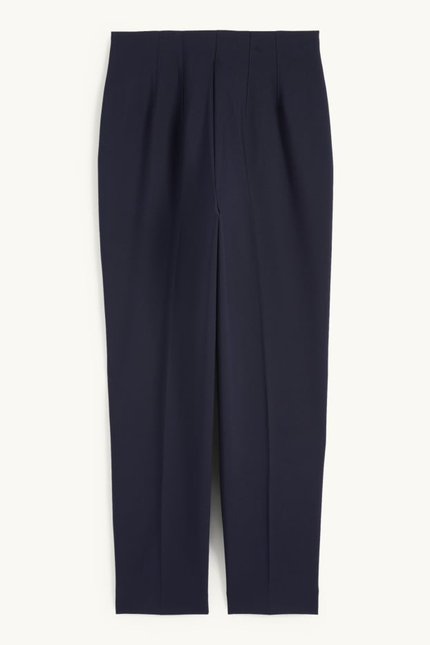 Kobiety - Spodnie materiałowe - wysoki stan - tapered fit - ciemnoniebieski