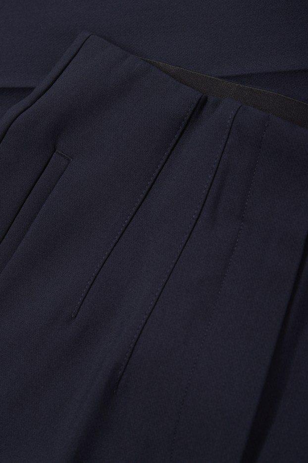 Kobiety - Spodnie materiałowe - wysoki stan - tapered fit - ciemnoniebieski