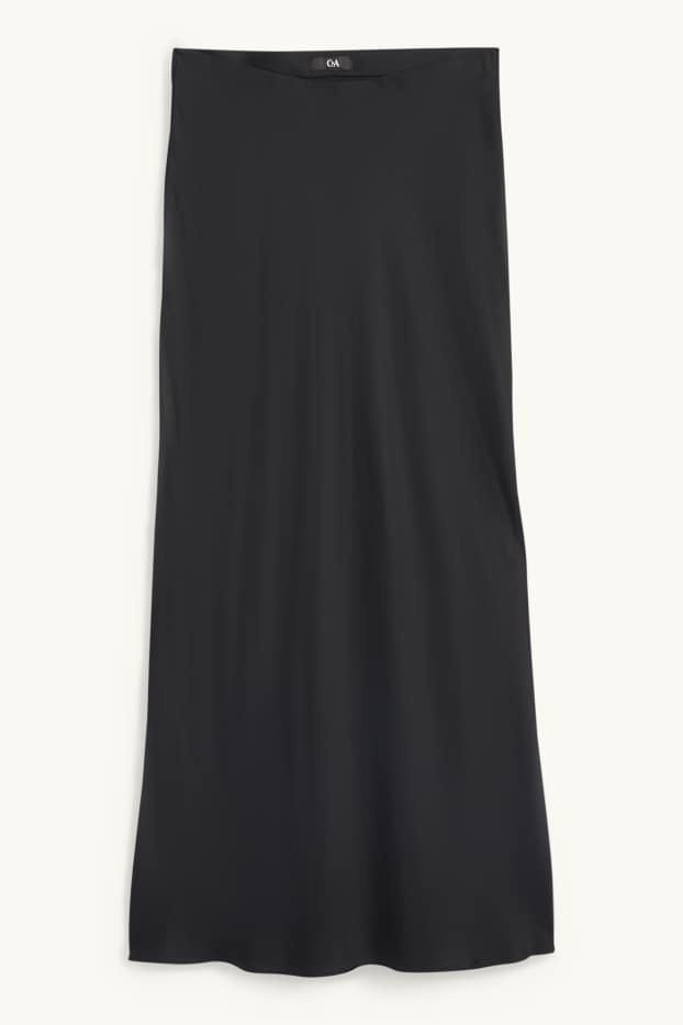 Damen - Satin-Rock - schwarz