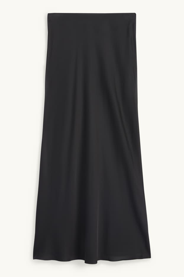 Damen - Satin-Rock - schwarz