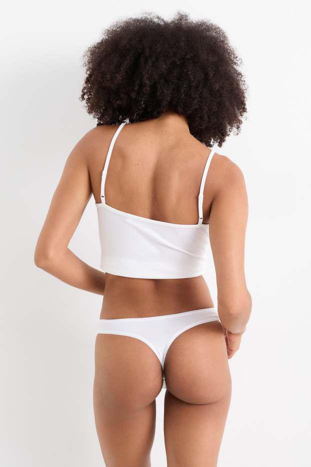 Femmes - Lot de 3 - strings - blanc