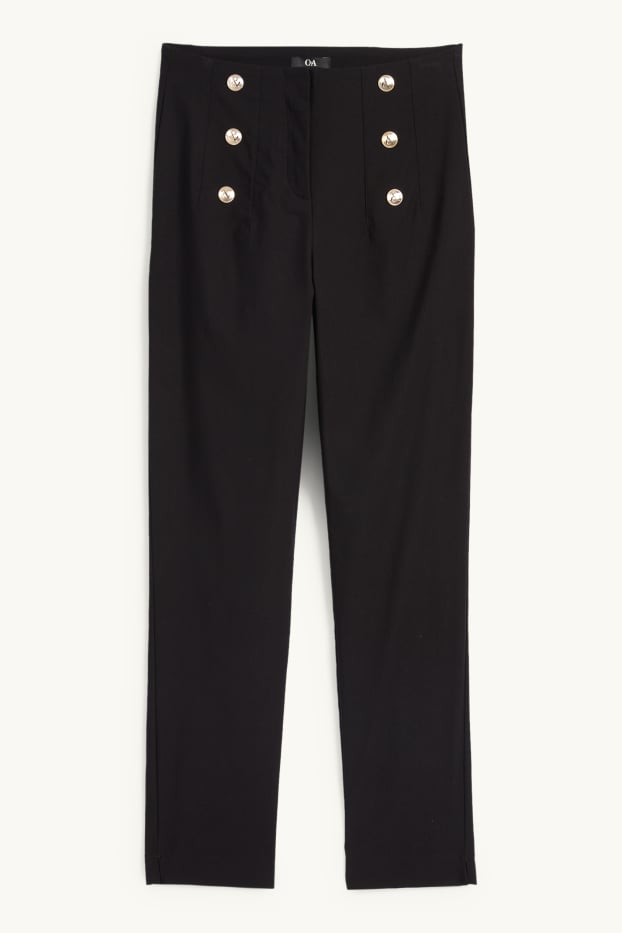 Donna - Pantaloni - vita alta - slim fit - nero