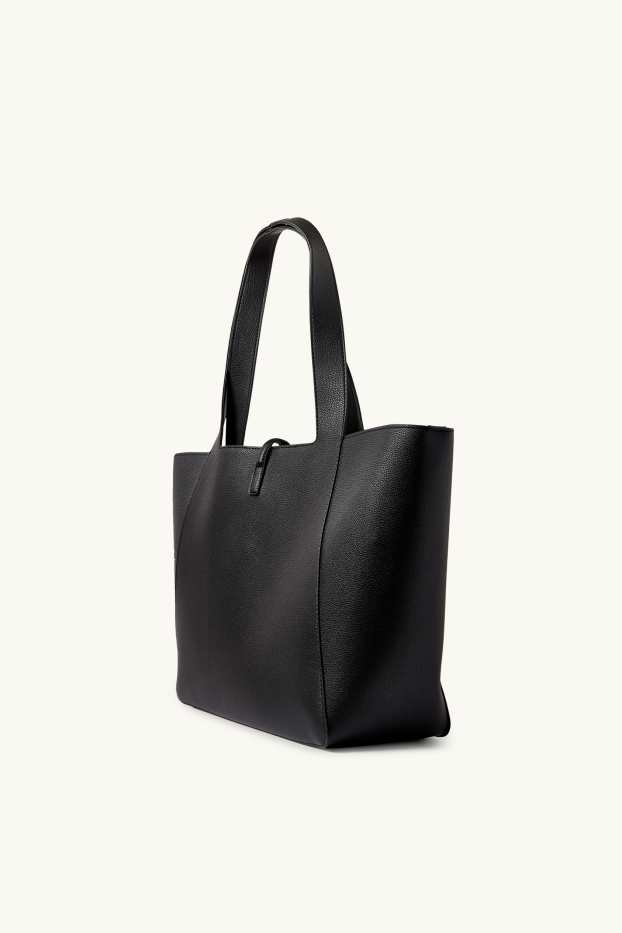 Damen - Shopper - Lederimitat - schwarz