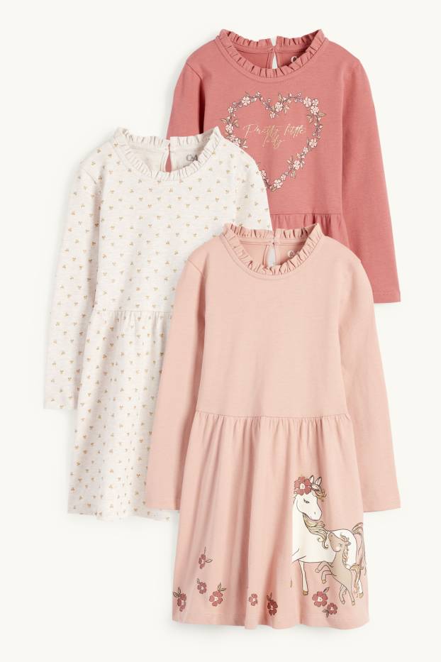 Copii - Fete - Multipack 3 buc. - unicorn - rochie - maro deschis