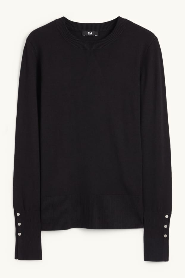 Women - Fine knit jumper - black