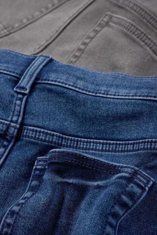 Copii - Băieți - Multipack 2 perechi - slim jeans - betelie extra-lată - gri