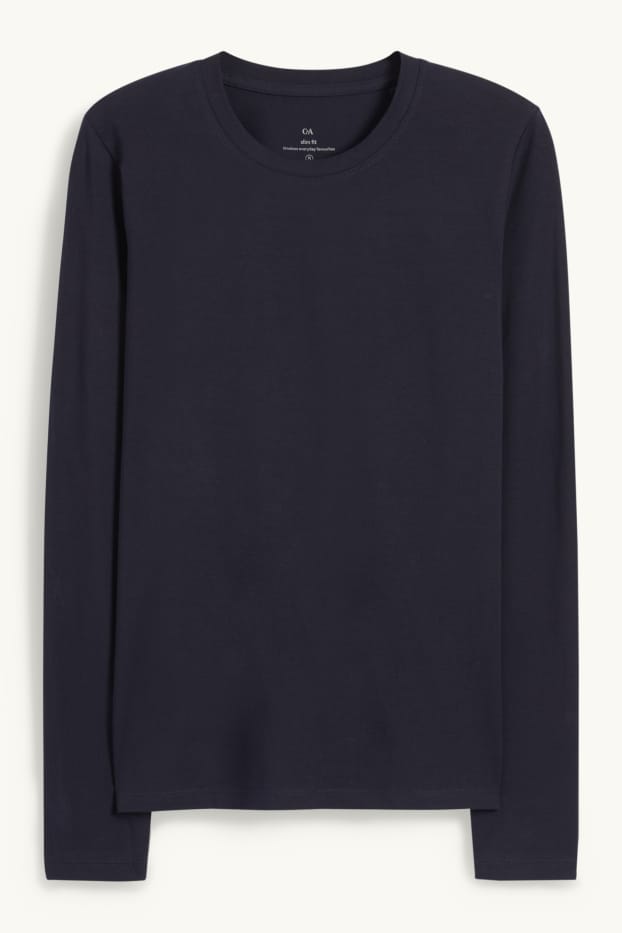 Donna - Maglia a maniche lunghe basic - blu scuro