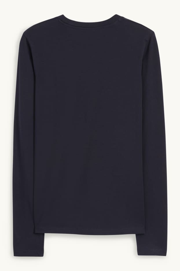 Donna - Maglia a maniche lunghe basic - blu scuro