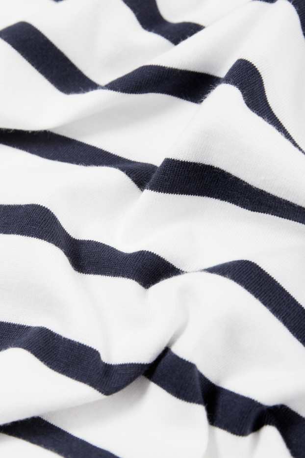 Women - Long sleeve top - striped - blue / white