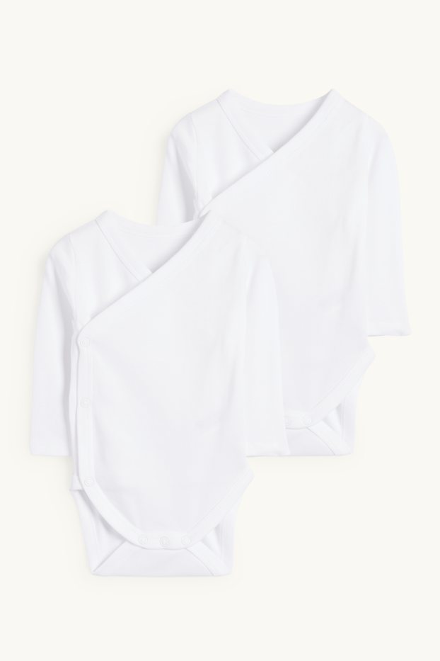 Unisex - Paquet de 2 - bodi encreuat per a nadó - blanc trencat