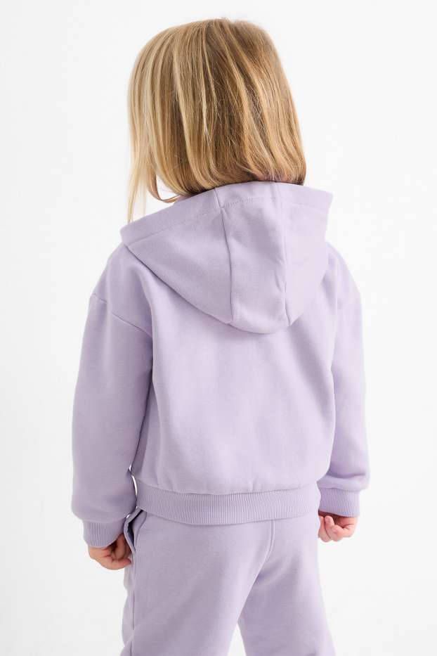 Kinder Mädchen - Herz - Sweatjacke mit Kapuze - hellviolett