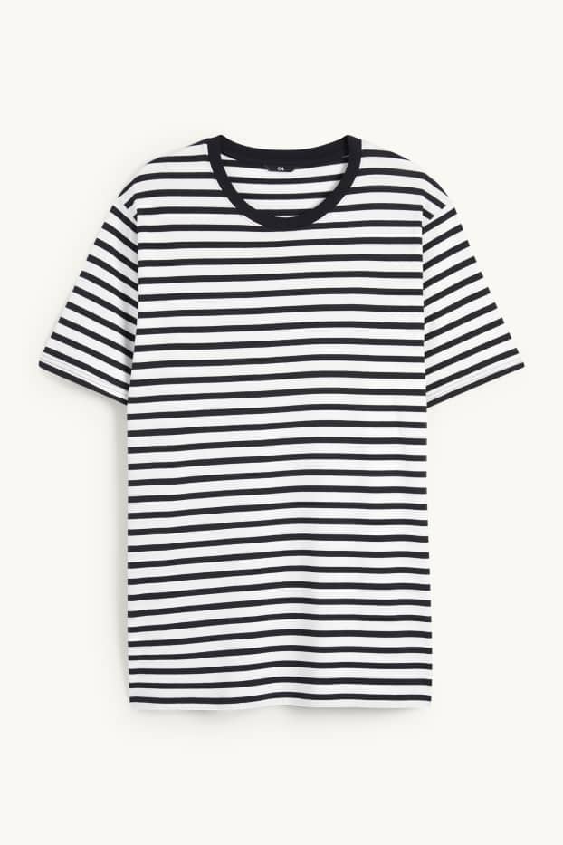 Bărbați - Tricou - cu dungi - alb / negru