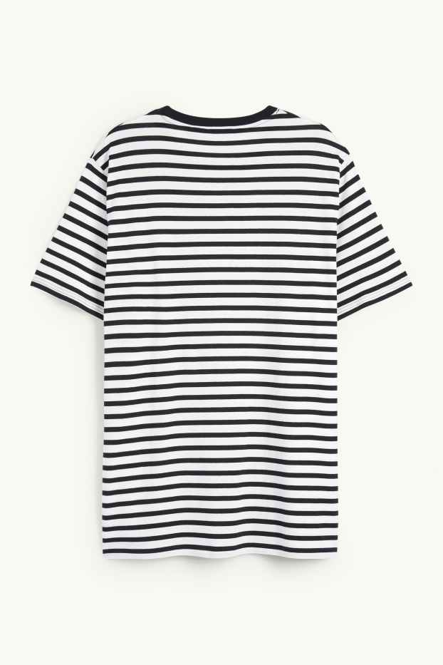 Bărbați - Tricou - cu dungi - alb / negru