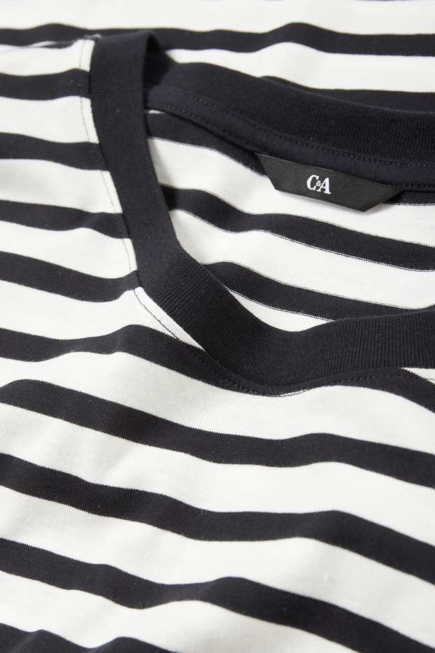 Bărbați - Tricou - cu dungi - alb / negru