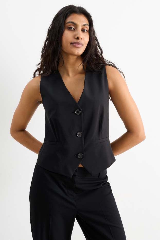 Women - Business waistcoat - fitted - Mix & match - black