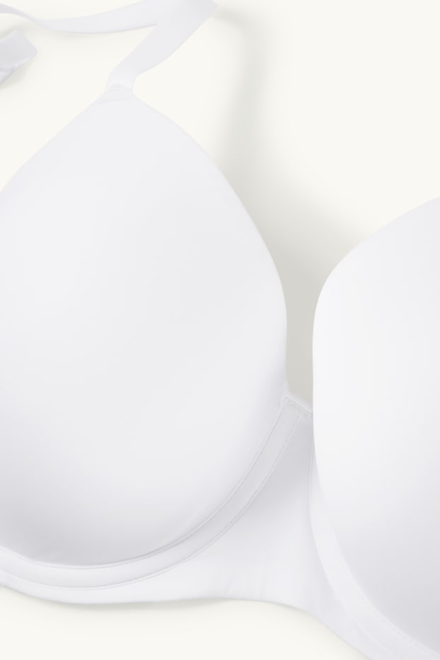 Dámské - Podprsenka s kosticemi - DEMI - s vycpávkami - LYCRA® - bílá